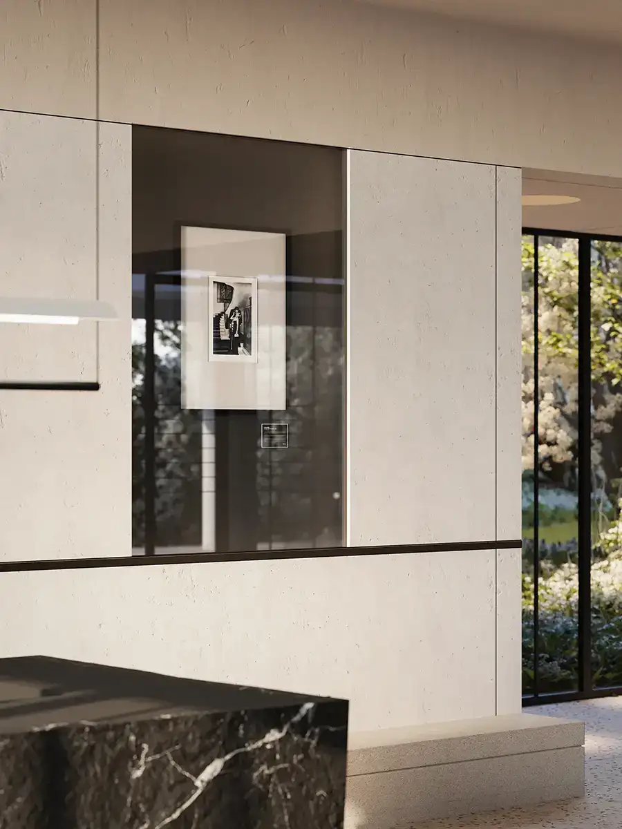 Wizualizacja lobby w apartamentach M7