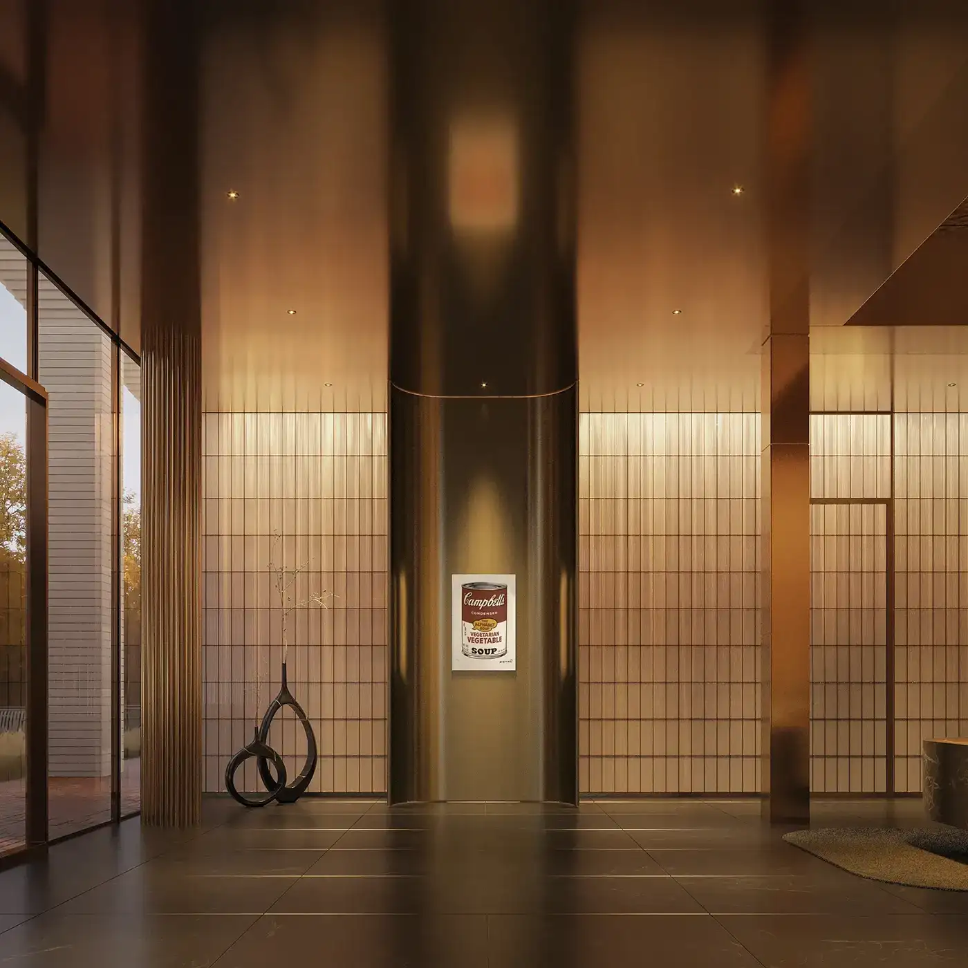 Wizualizacja lobby Apartamentów Gutenberga