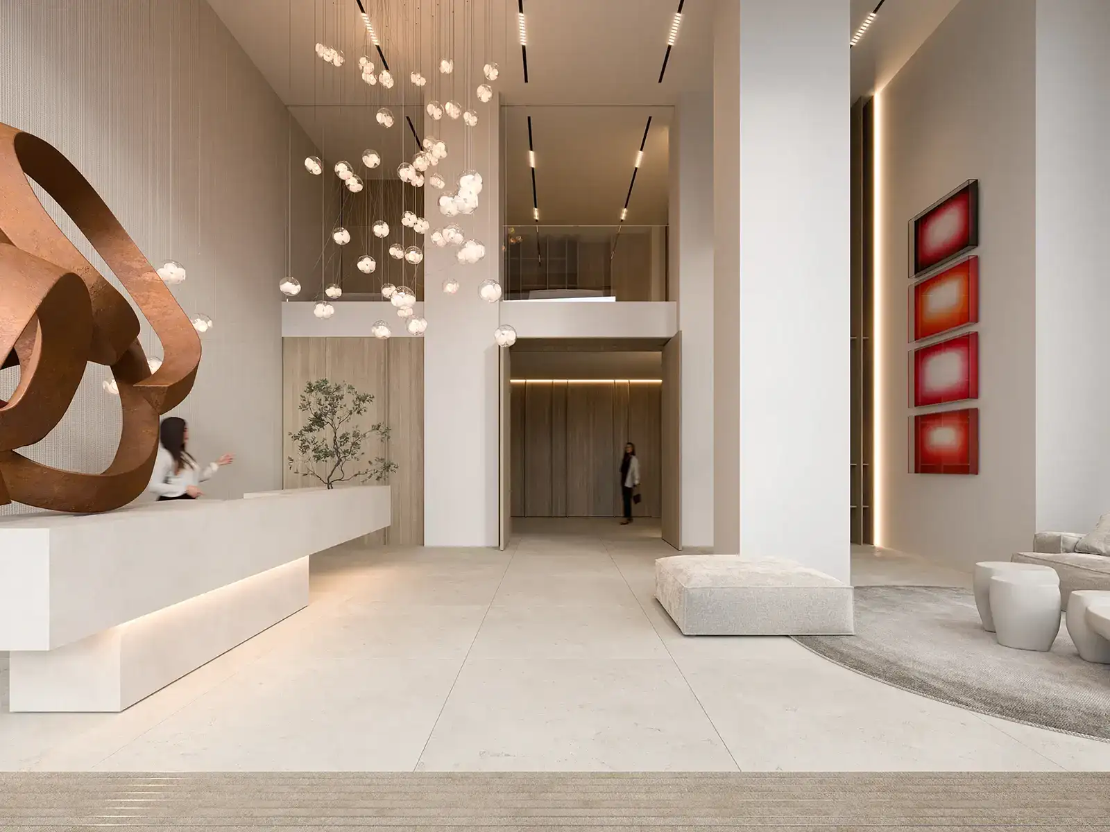 Wizualizacja lobby, Apartamenty Flare